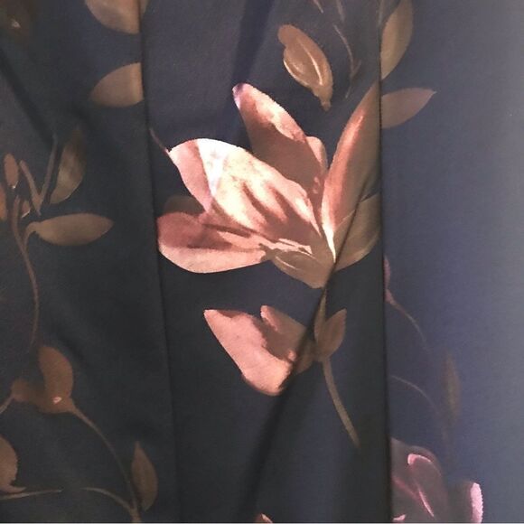 Alexa B Nites Dress Women’s Size 10P & 14P Blue Floral Cold Shoulder NWT - Picture 10 of 14